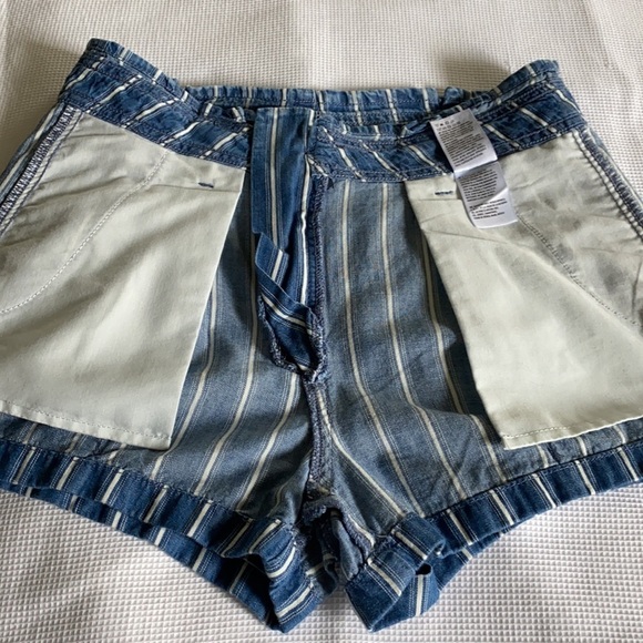 American Eagle Hi Waist striped shorts size 2 blue - Picture 12 of 12